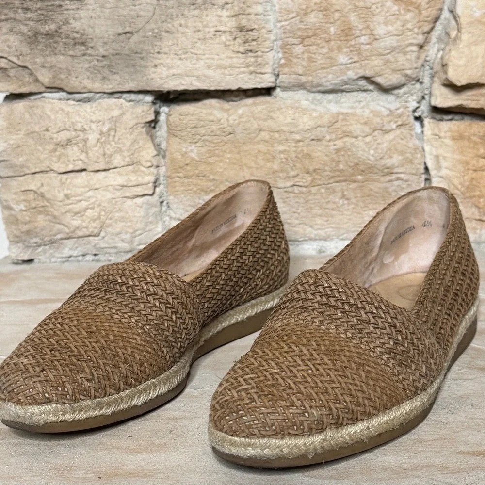 PAUL GREEN Women's Lori Espadrille Flats In‎ Cuoio Woven Travel Vacation Casual